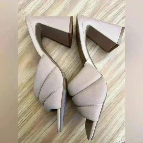 Open Edit Sheena Sandal Chunky Heel Square Toe Taupe Nude Size 8.5 - Picture 2 of 4